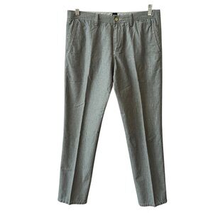 BOSS HUGO BOSS PANTS TROUSERS MENS 34R OFFICE PREPPY CASUAL CLASSIC COTTON GRAY